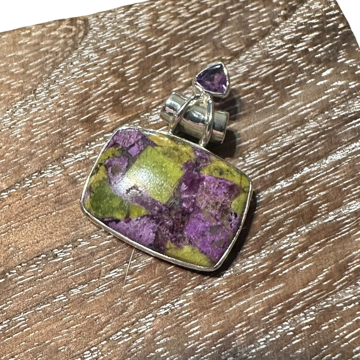 925 Sterling Silver Atlantis & Amethyst Pendant-Natural Gemstone
