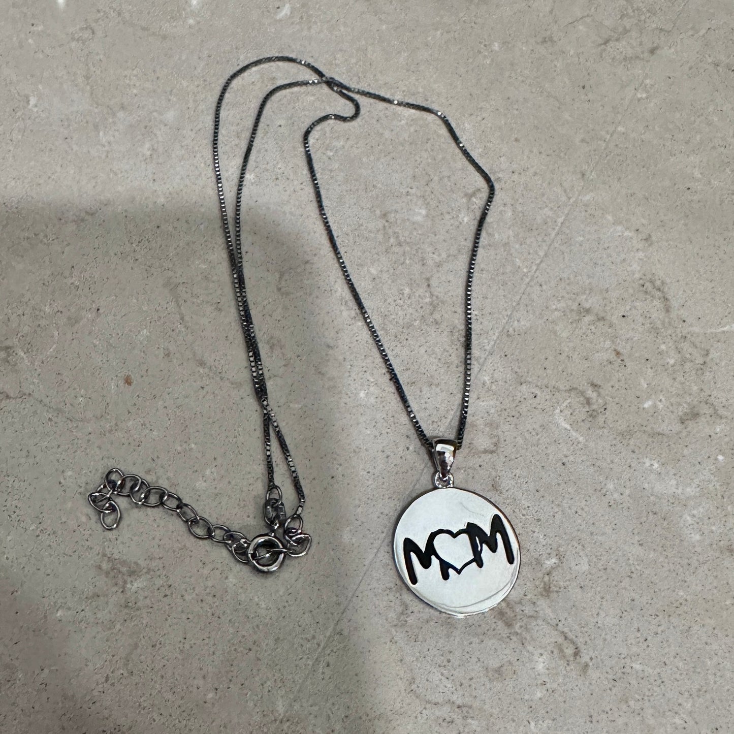 Sterling Silver "Im so glad you're my mom" Necklace-Rhodium Plated Chain