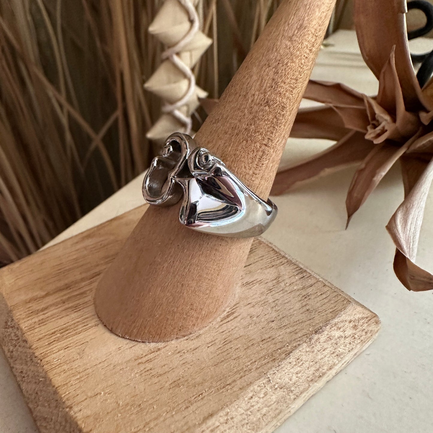 Om Stainless Steel High Polished Ring Unisex