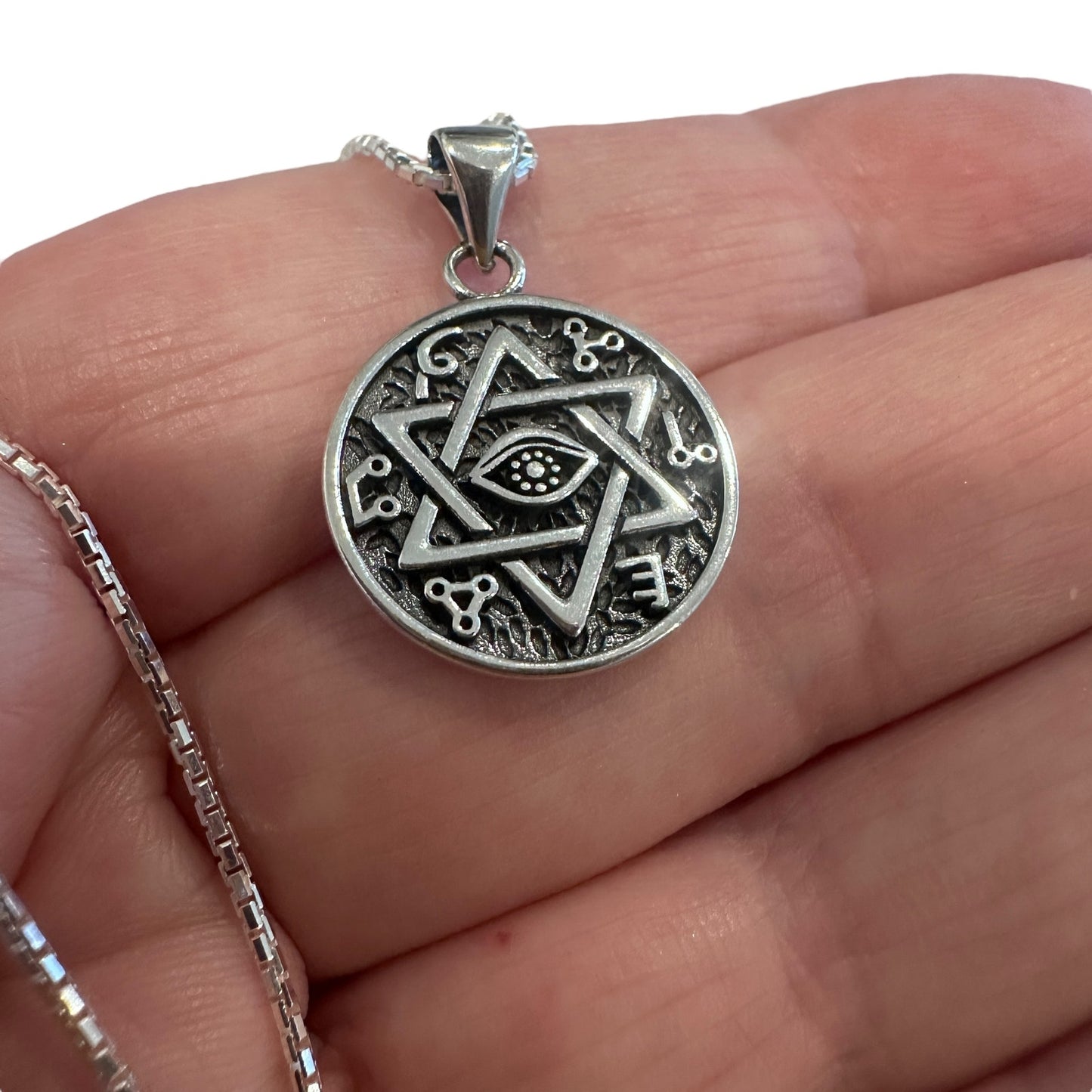 Star Of David Evil Eye Protection Necklace