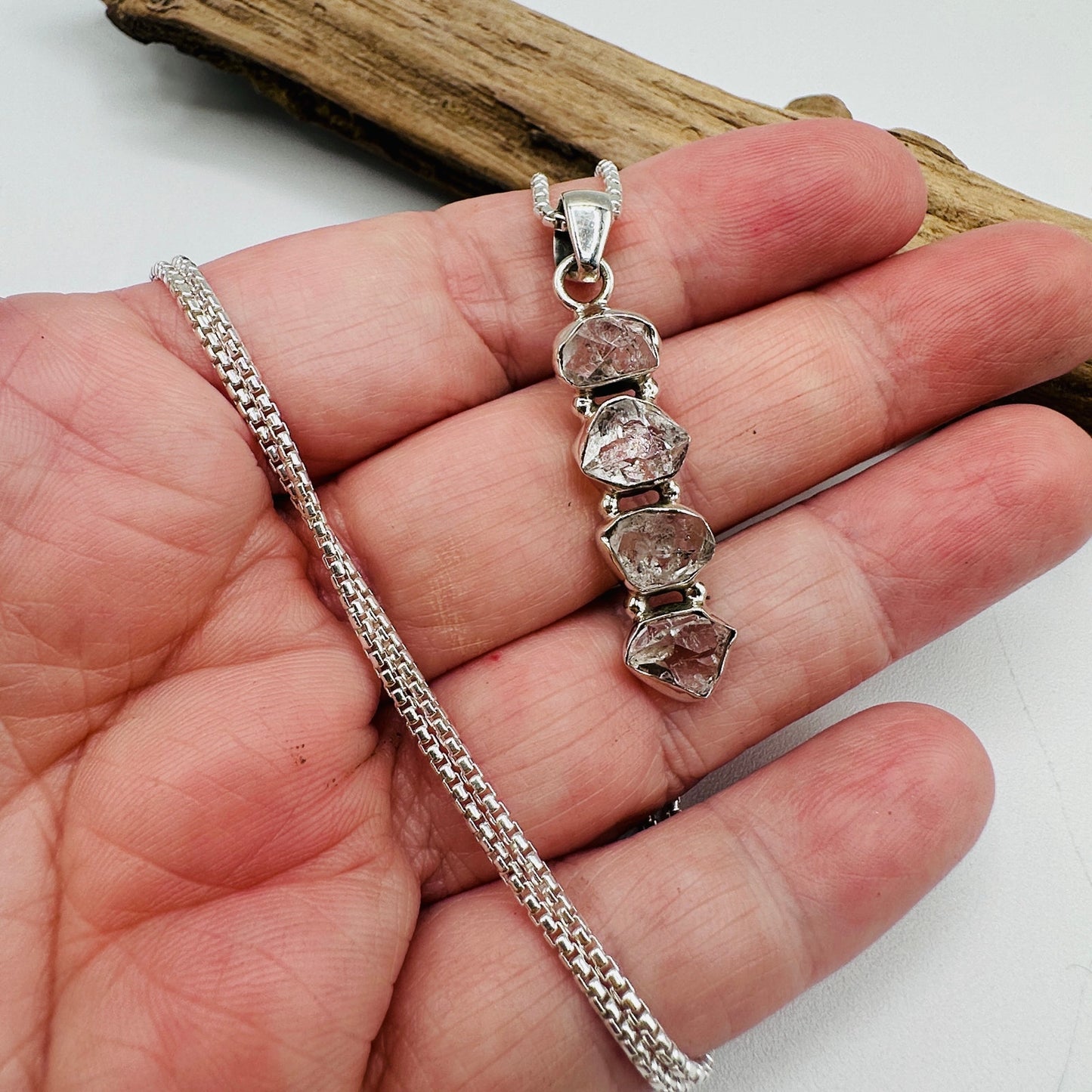 Herkimer Diamond Necklace – Sterling Silver 18”