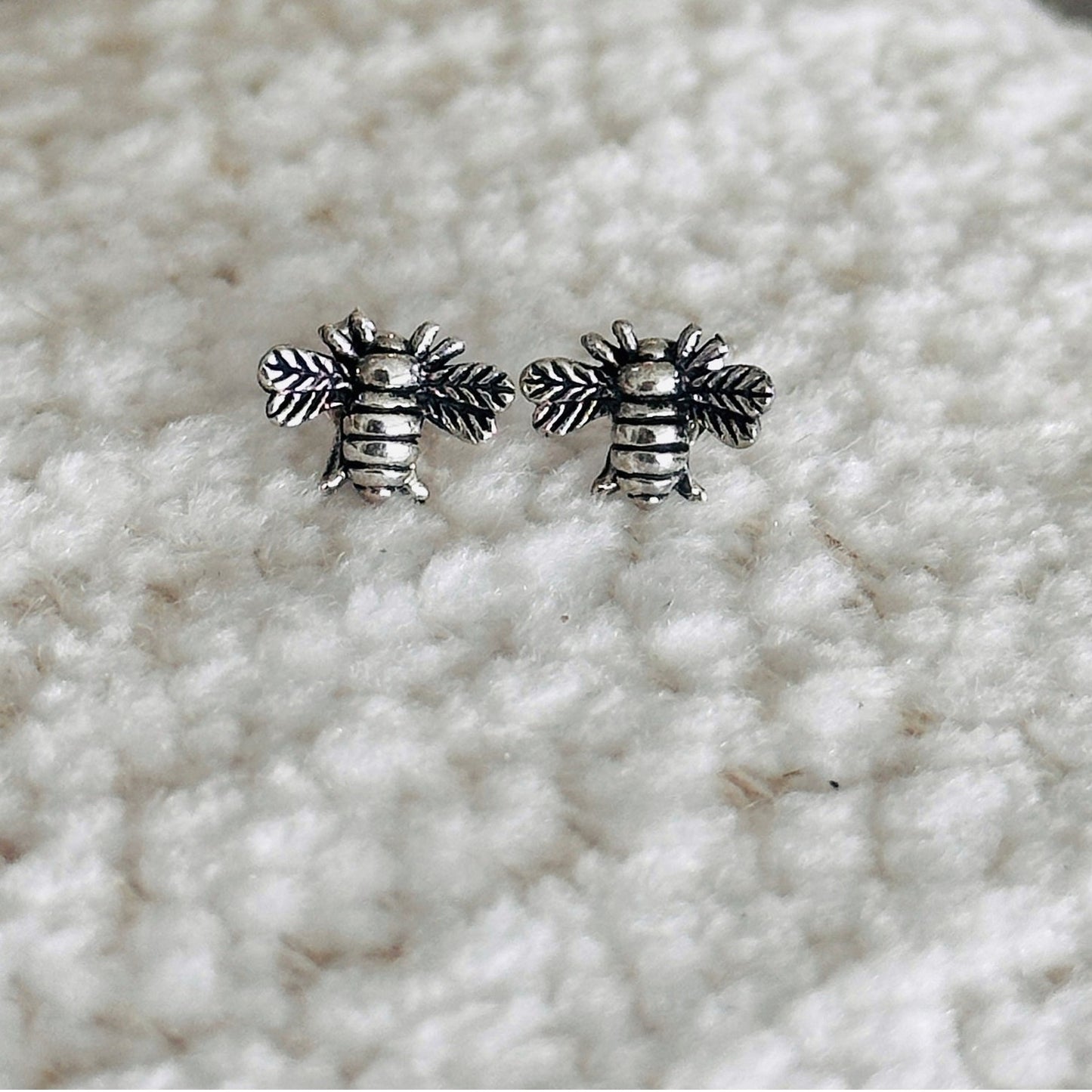 Bumble Bee Sterling Silver Stud Earrings