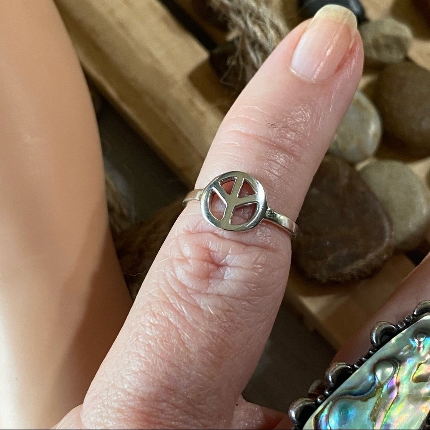 Sterling Silver Peace Sign Toe Ring