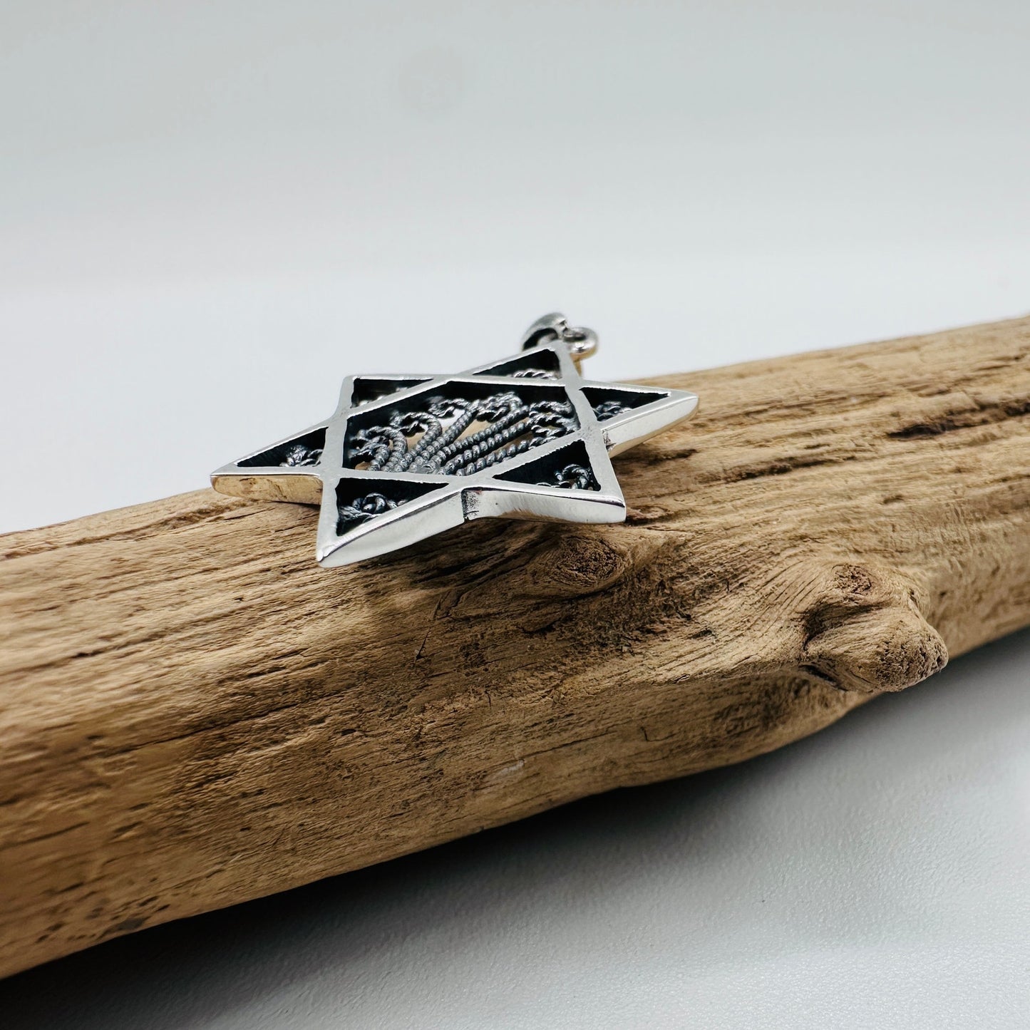 Sterling Silver Star of David Filigree Pendant, Israel, Jewish, Kabbalah, Judaic