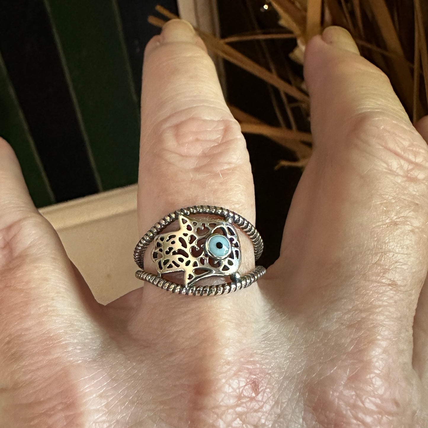 925 Sterling Silver Hamsa Ring