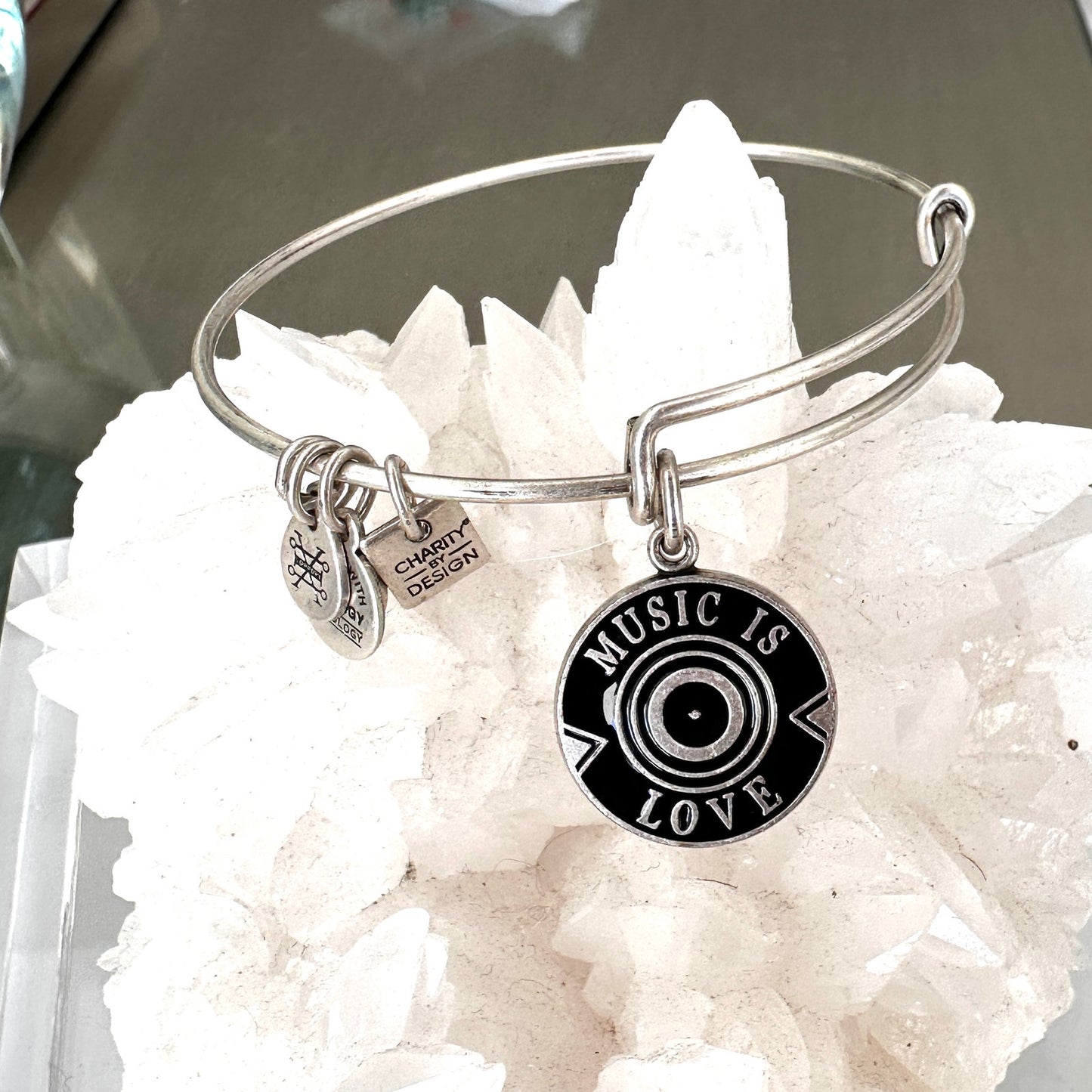 Alex & Ani "Music is Love" Silver-Tone Expandable Charm Bracelet