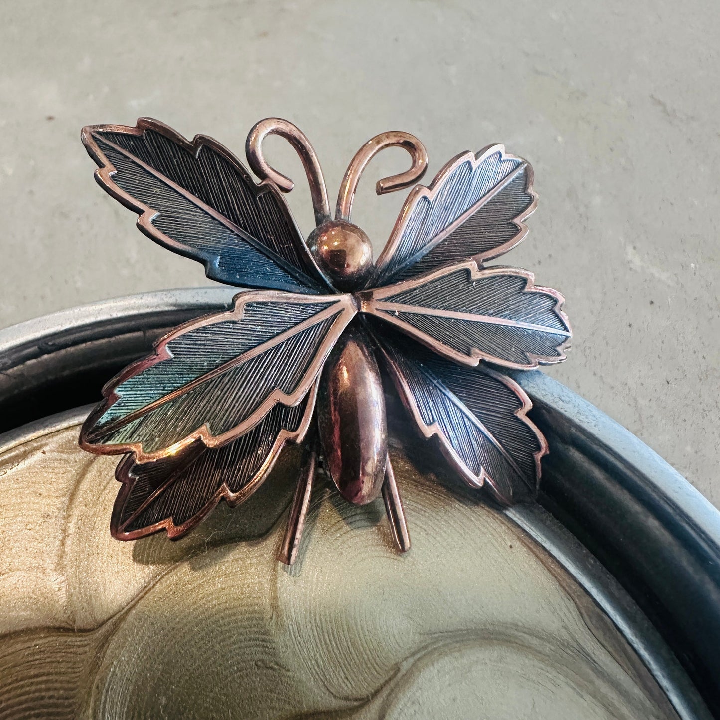 Vintage 1950s Copper Butterlfy/Moth Brooch/Pin-Bell Trading Post
