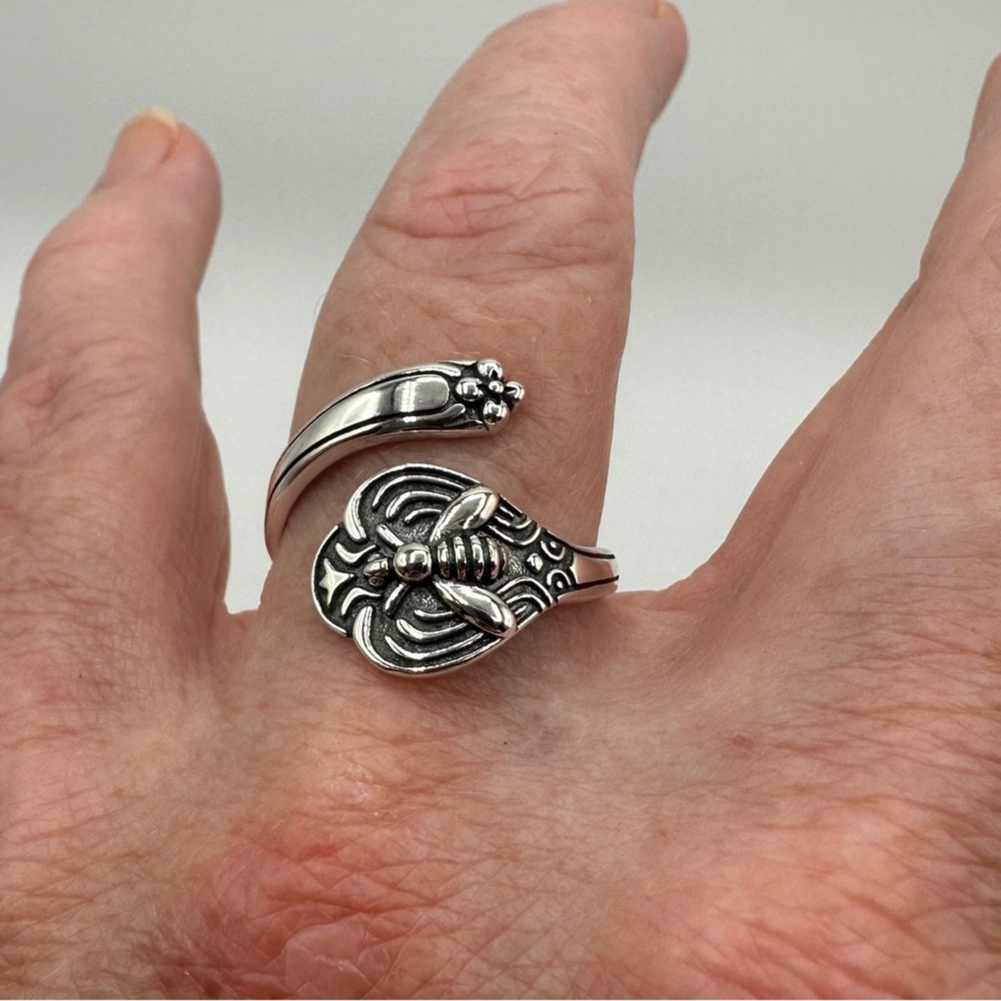 Bumble Bee Sterling Silver Bee Ring