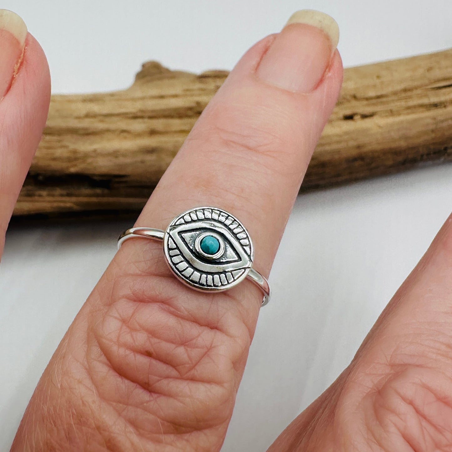 Evil Eye Turquoise Ring, Eye Ring