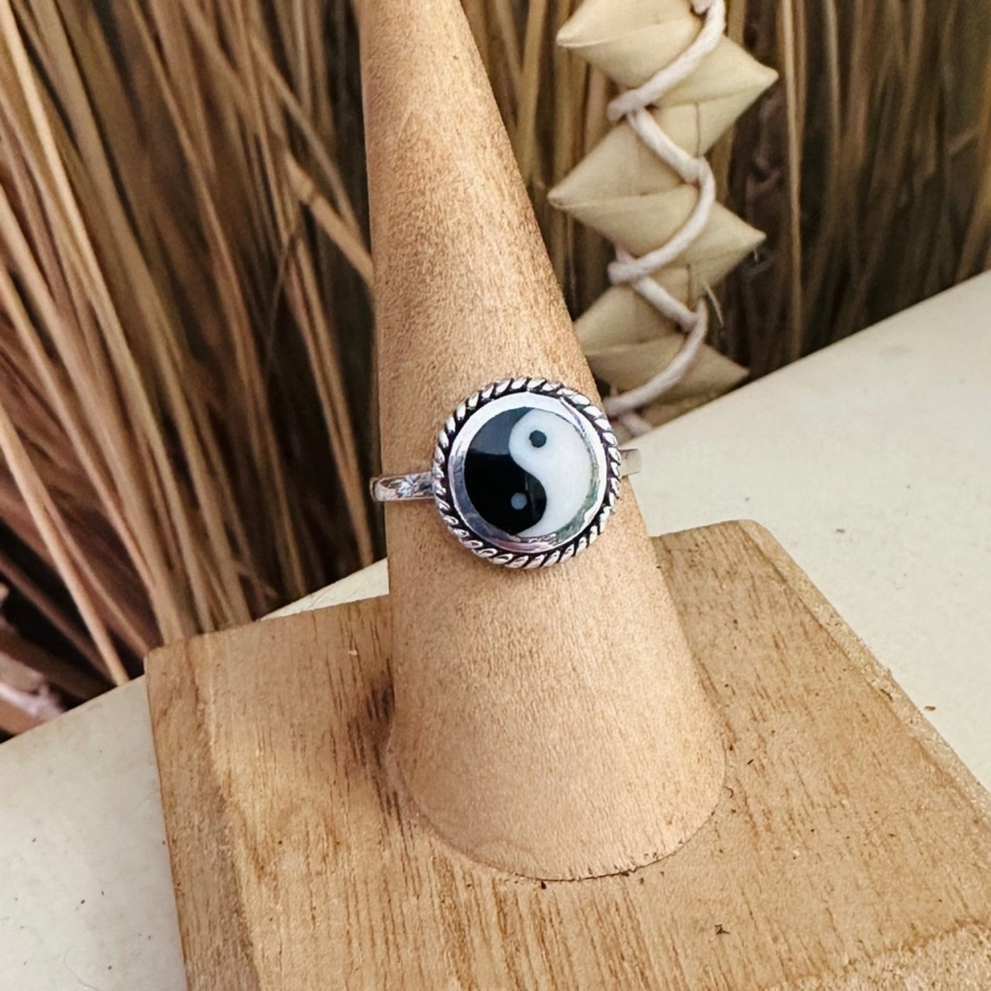 Yin And Yang Sterling Silver Ring, Boho Ring, Yoga Ring