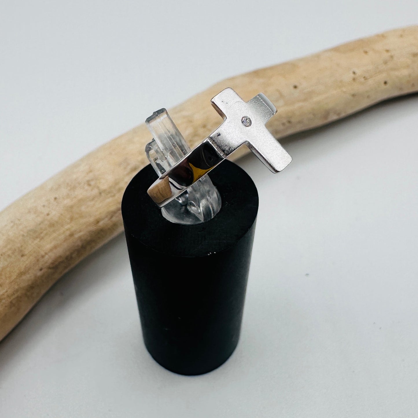 925 Sterling Silver Cross Ring, CZ Cross Ring