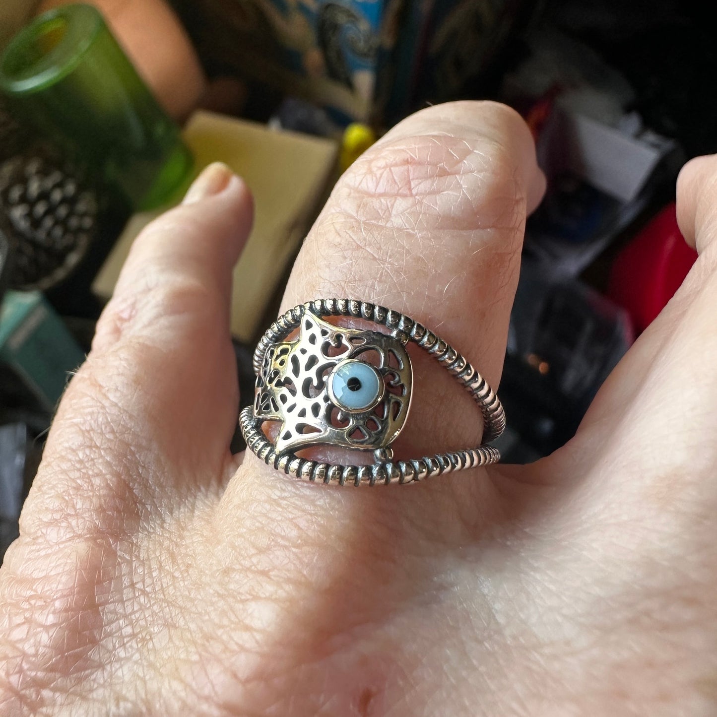 925 Sterling Silver Hamsa Ring