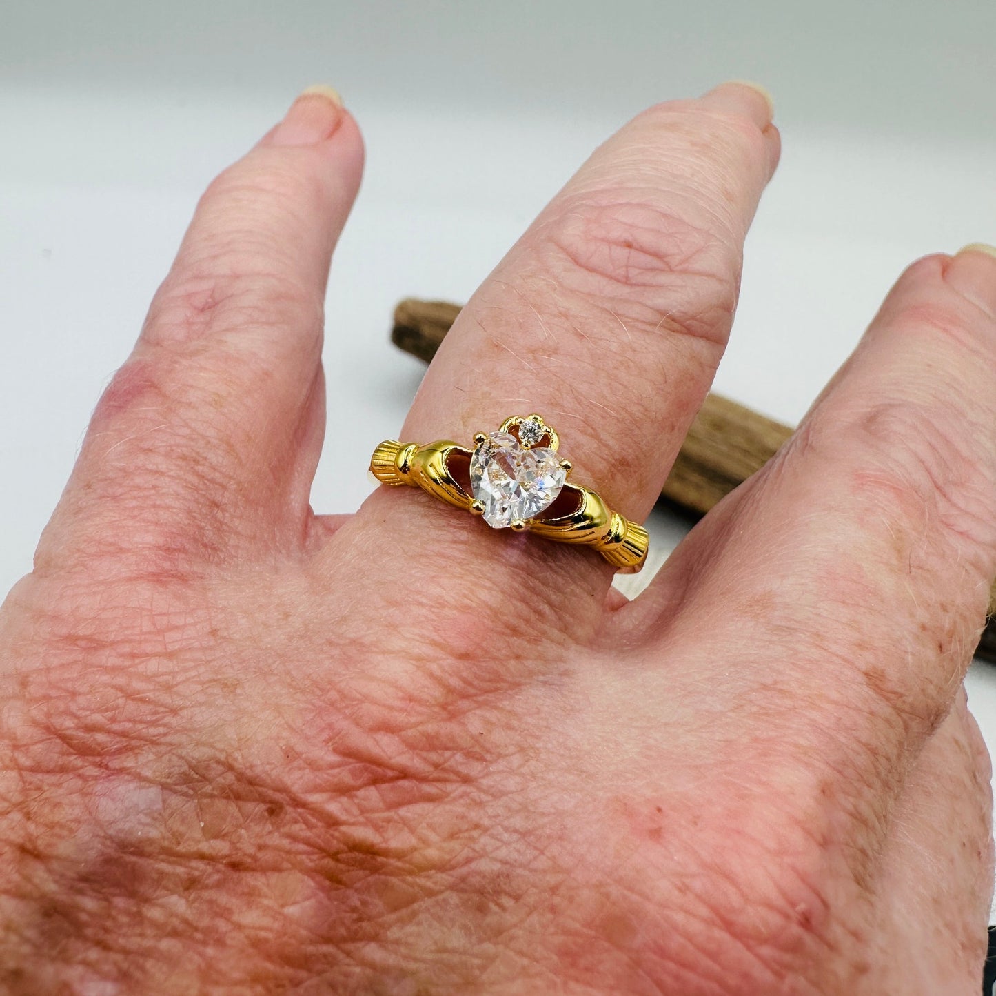 Gold Plated Sterling Silver Claddagh Ring, Irish Ring, Friendship Ring