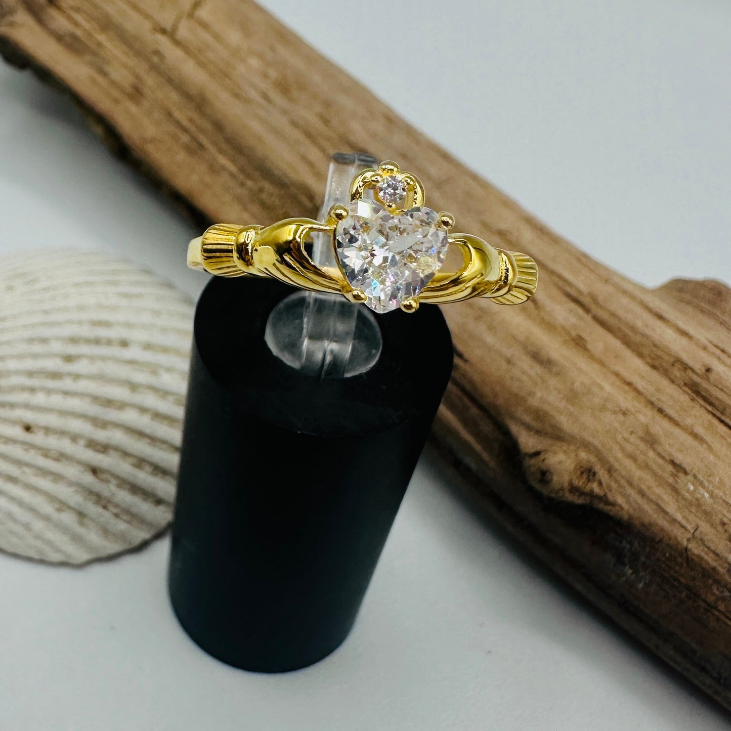 Gold Plated Sterling Silver Claddagh Ring, Irish Ring, Friendship Ring