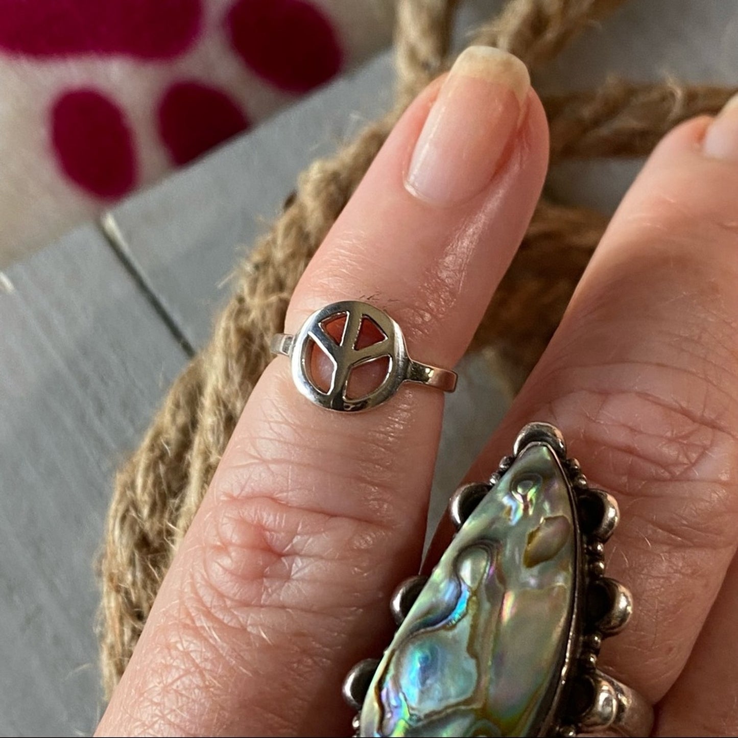 Sterling Silver Peace Sign Toe Ring