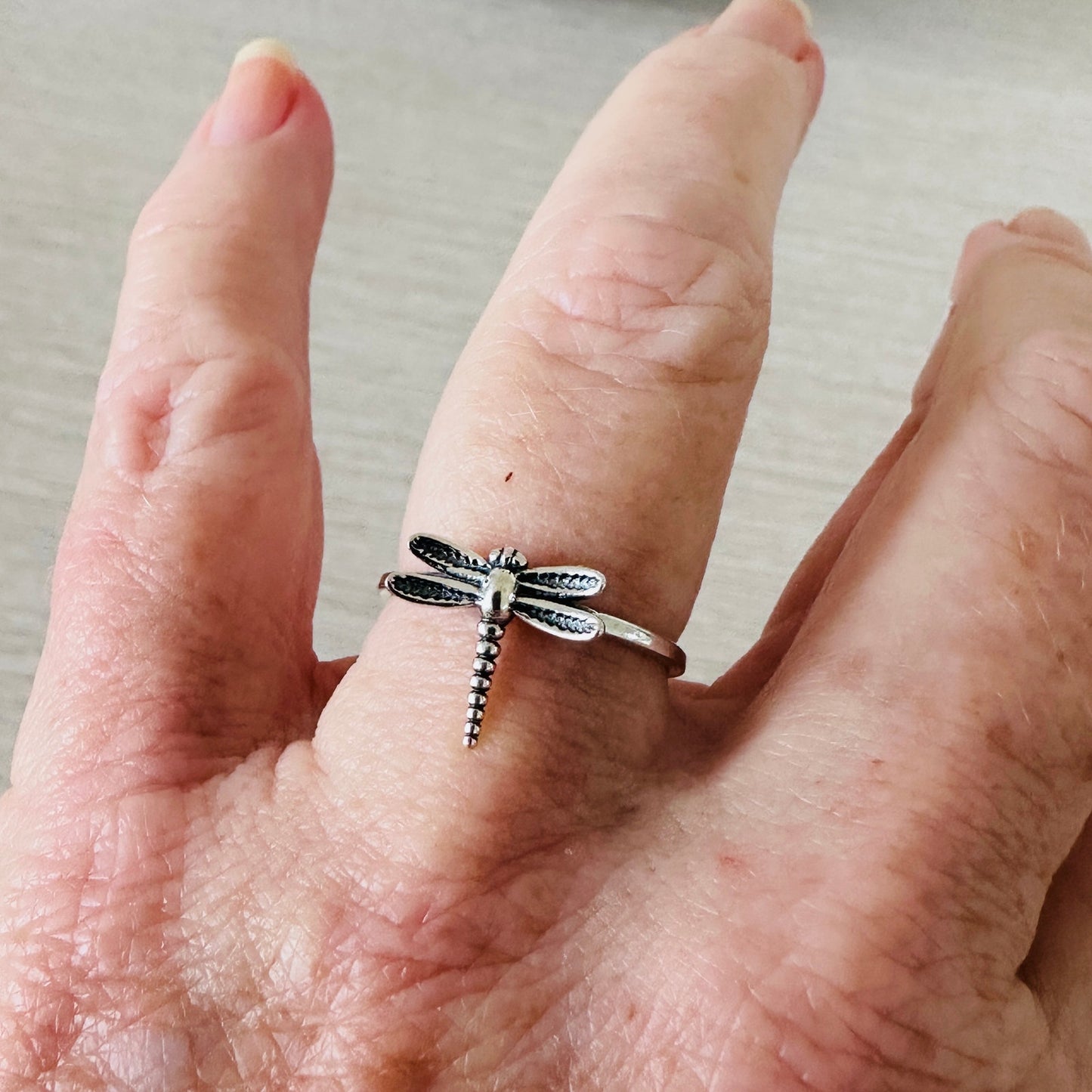 Sterling Silver Dainty Dragonfly Ring