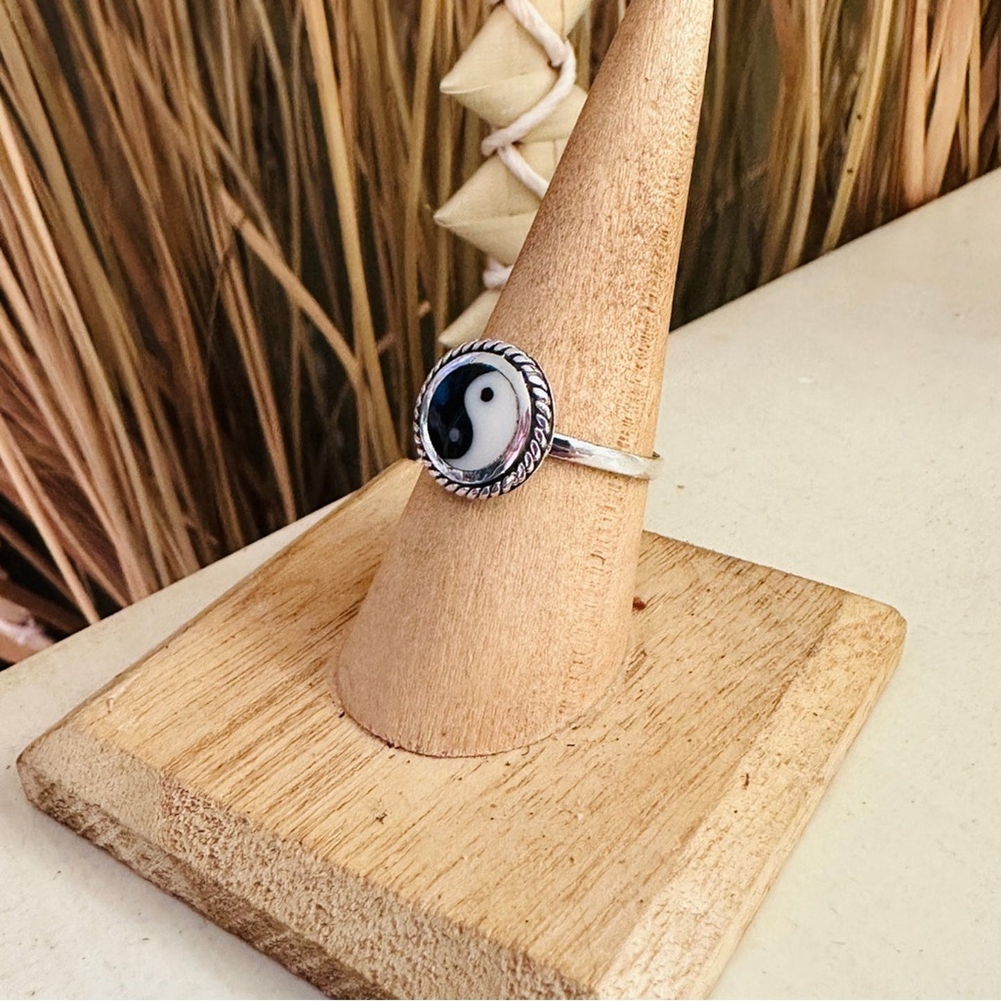 Yin And Yang Sterling Silver Ring, Boho Ring, Yoga Ring