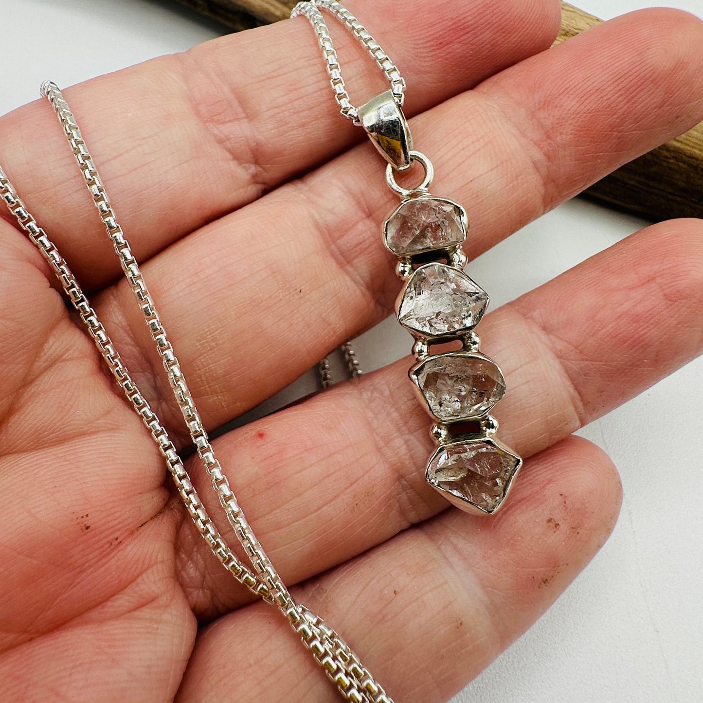 Herkimer Diamond Necklace – Sterling Silver 18”