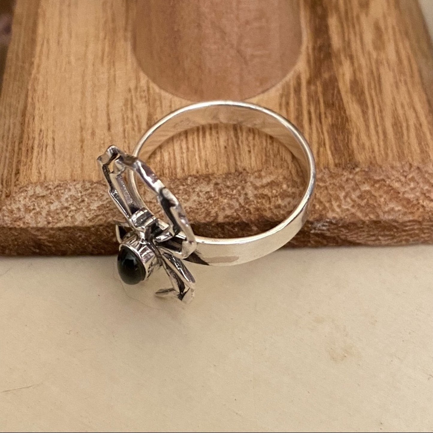 Spider Black Onyx Sterling Silver Ring