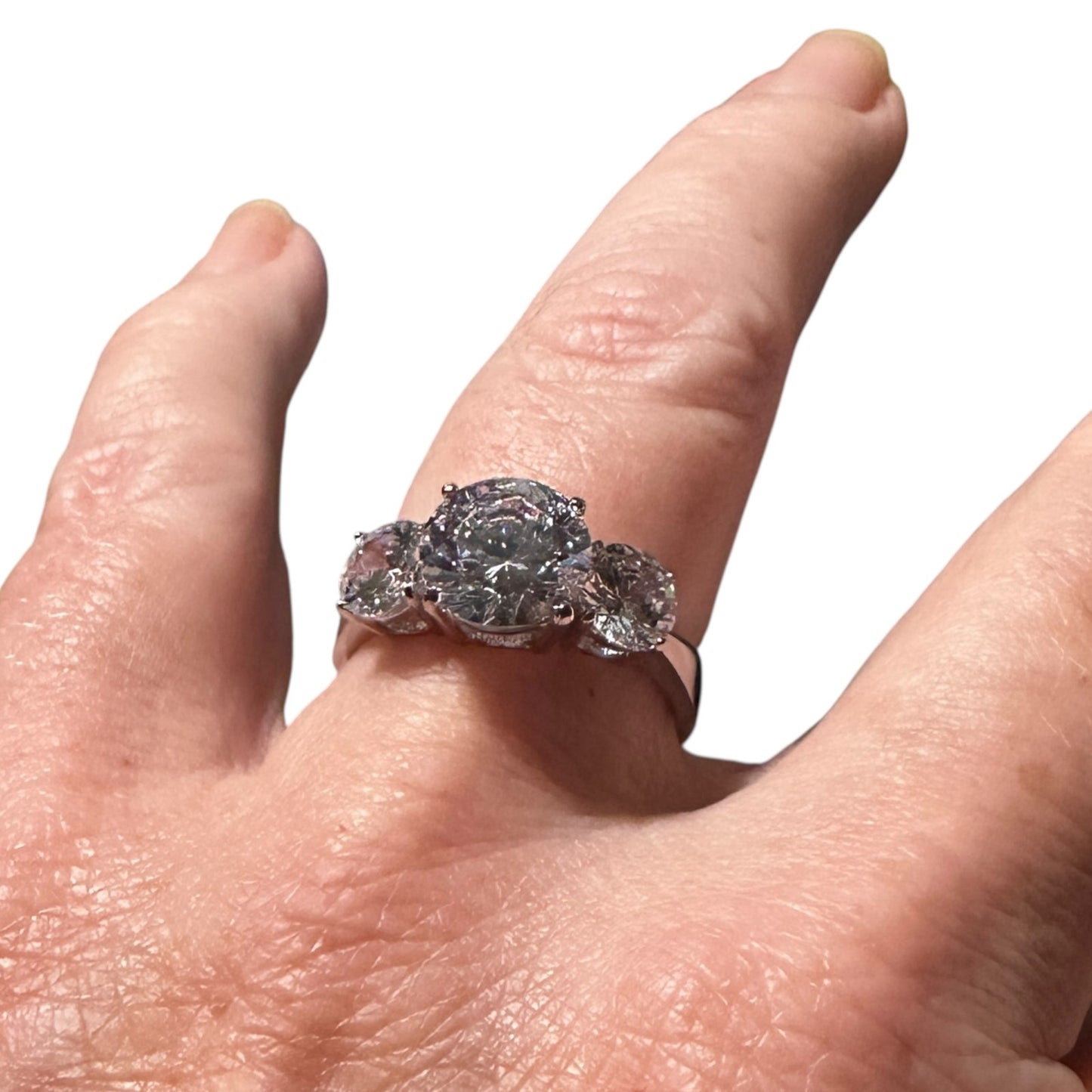 High polished Stainless Steel CZ Ring