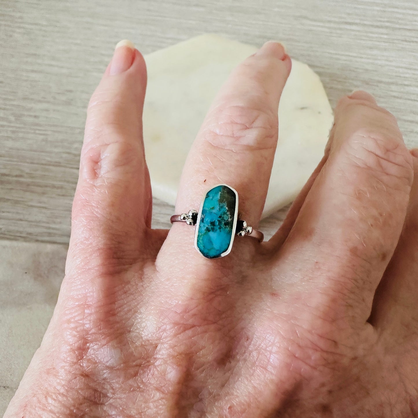 Sterling Silver Turquoise Statement Ring-Vintage Inspired Boho Jewelry