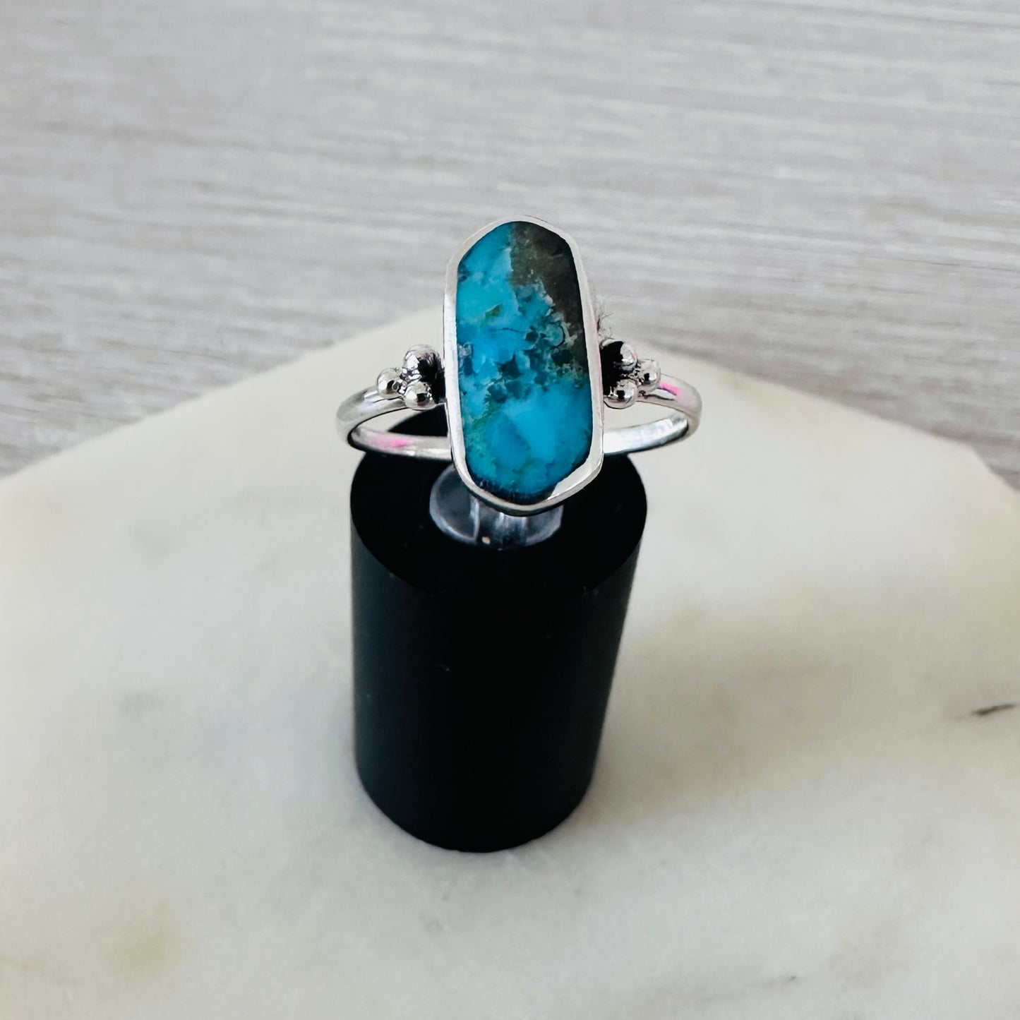 Sterling Silver Turquoise Statement Ring-Vintage Inspired Boho Jewelry