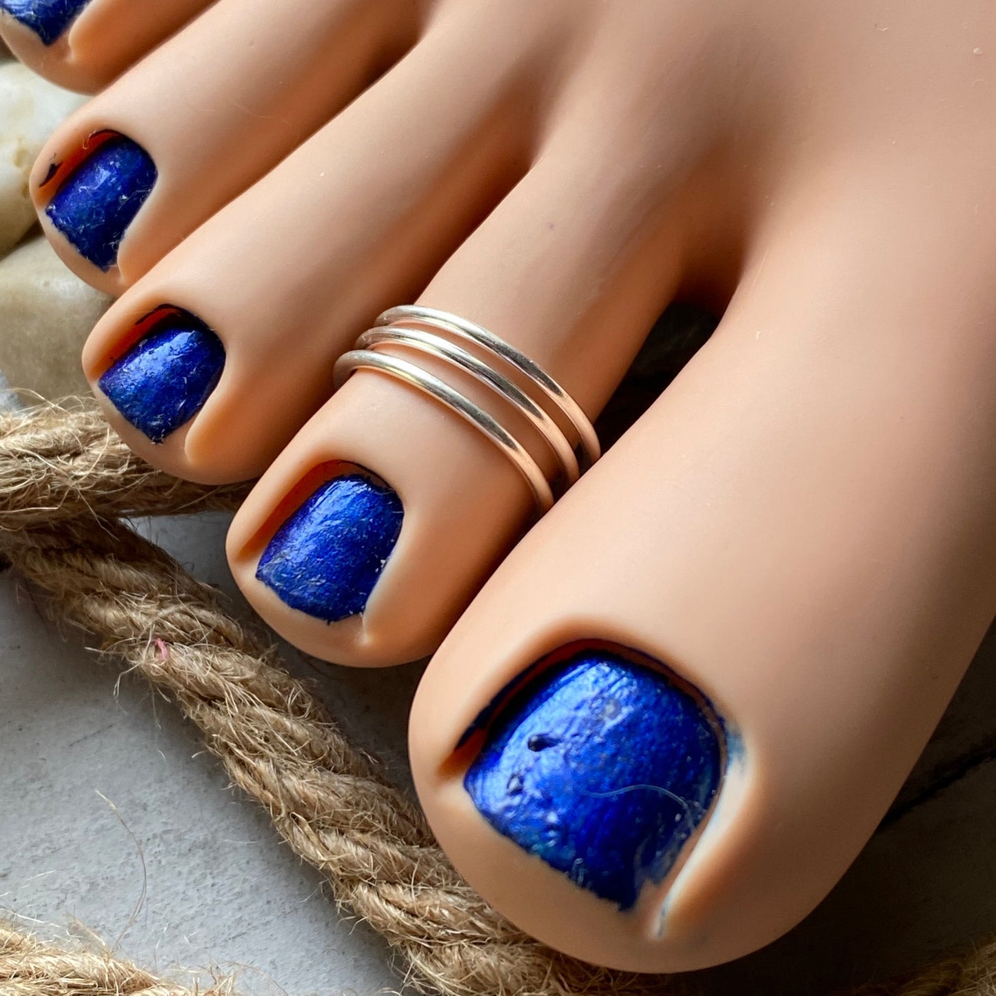 Triple Band Sterling Silver Toe Ring