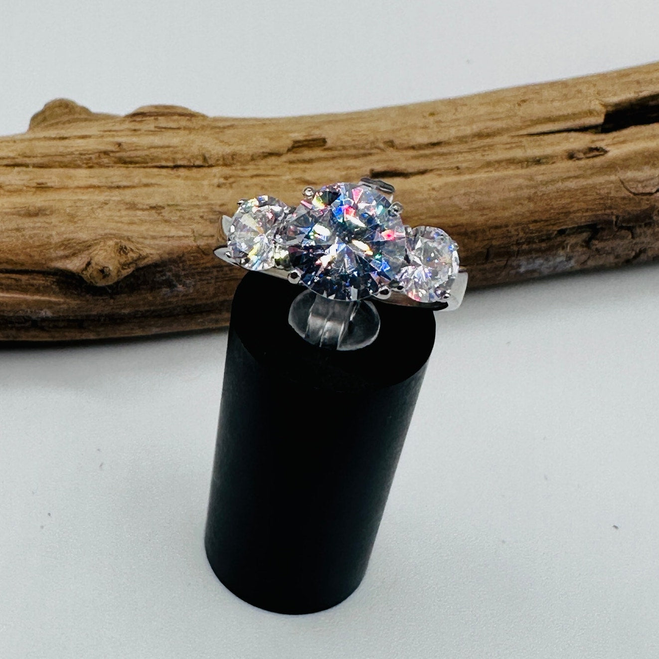 High polished Stainless Steel CZ Ring