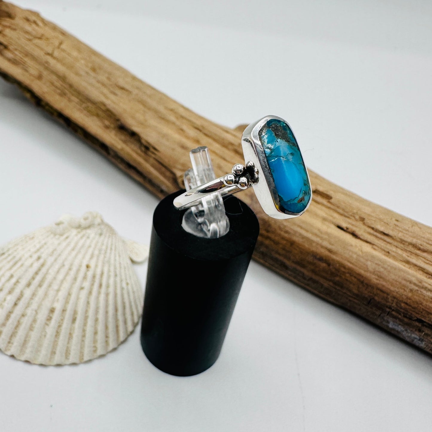 Sterling Silver Turquoise Statement Ring-Vintage Inspired Boho Jewelry