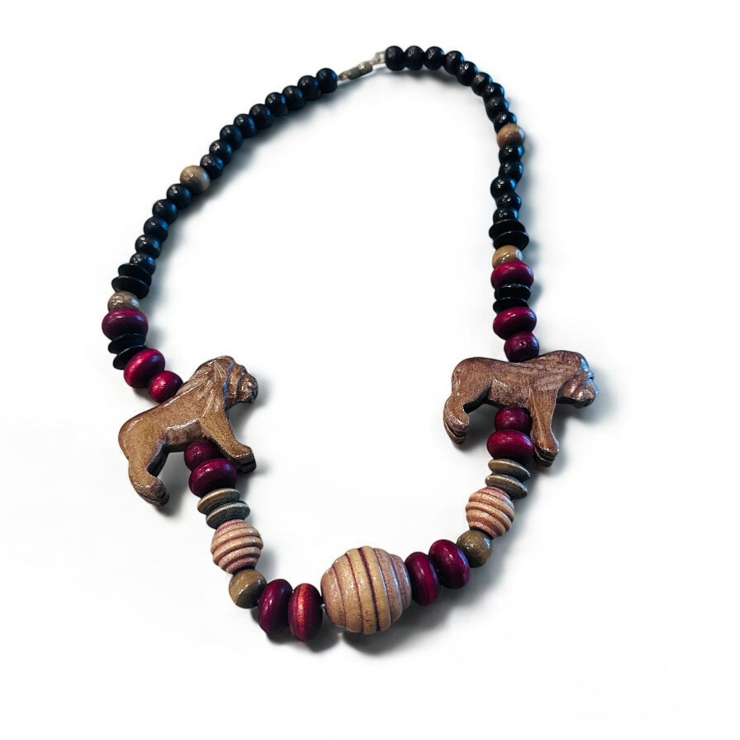 Vintage Carved Animal Statement Necklace