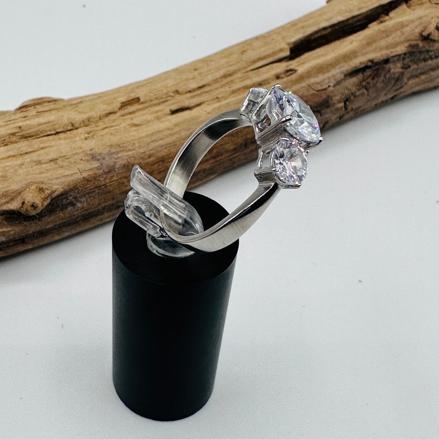 High polished Stainless Steel CZ Ring