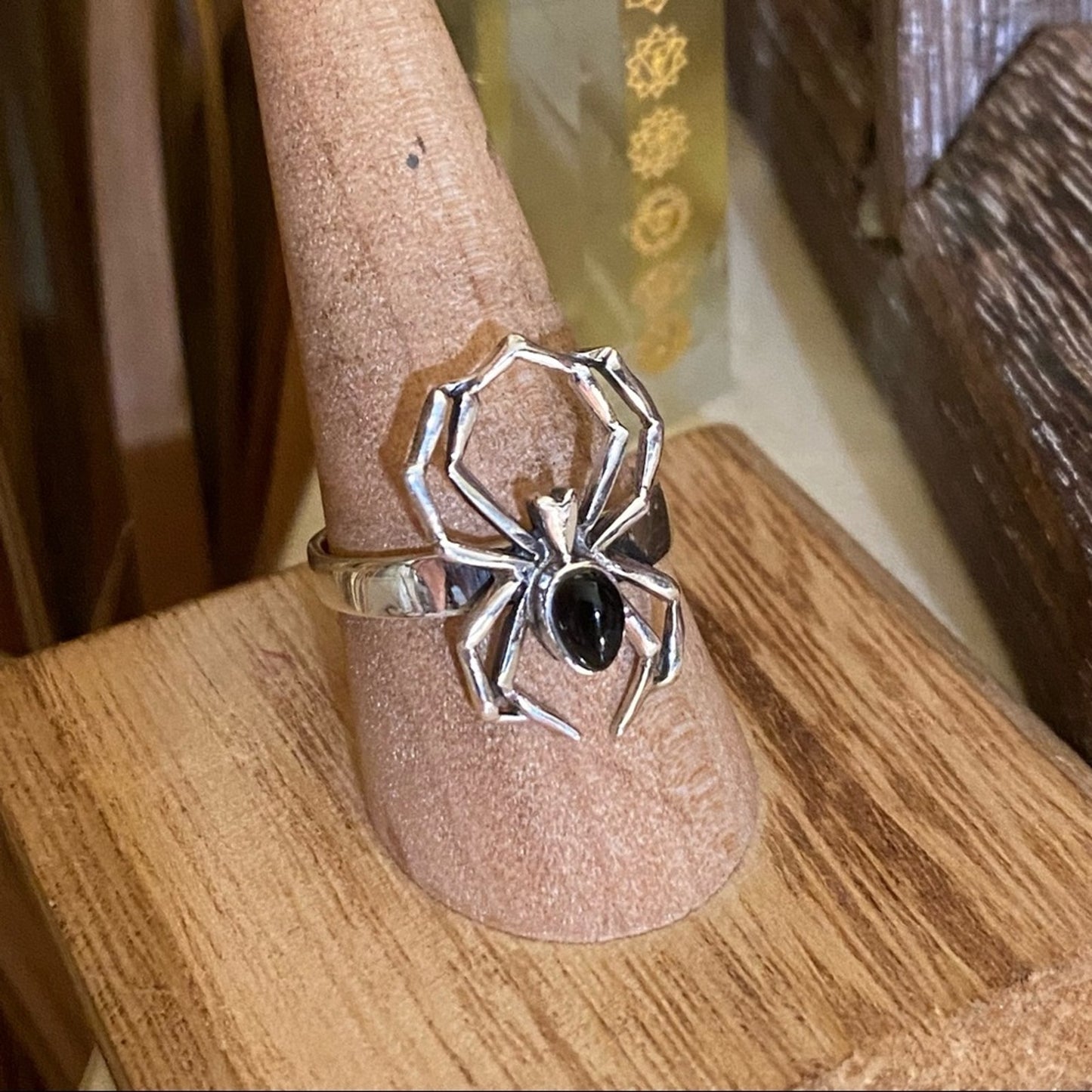 Spider Black Onyx Sterling Silver Ring