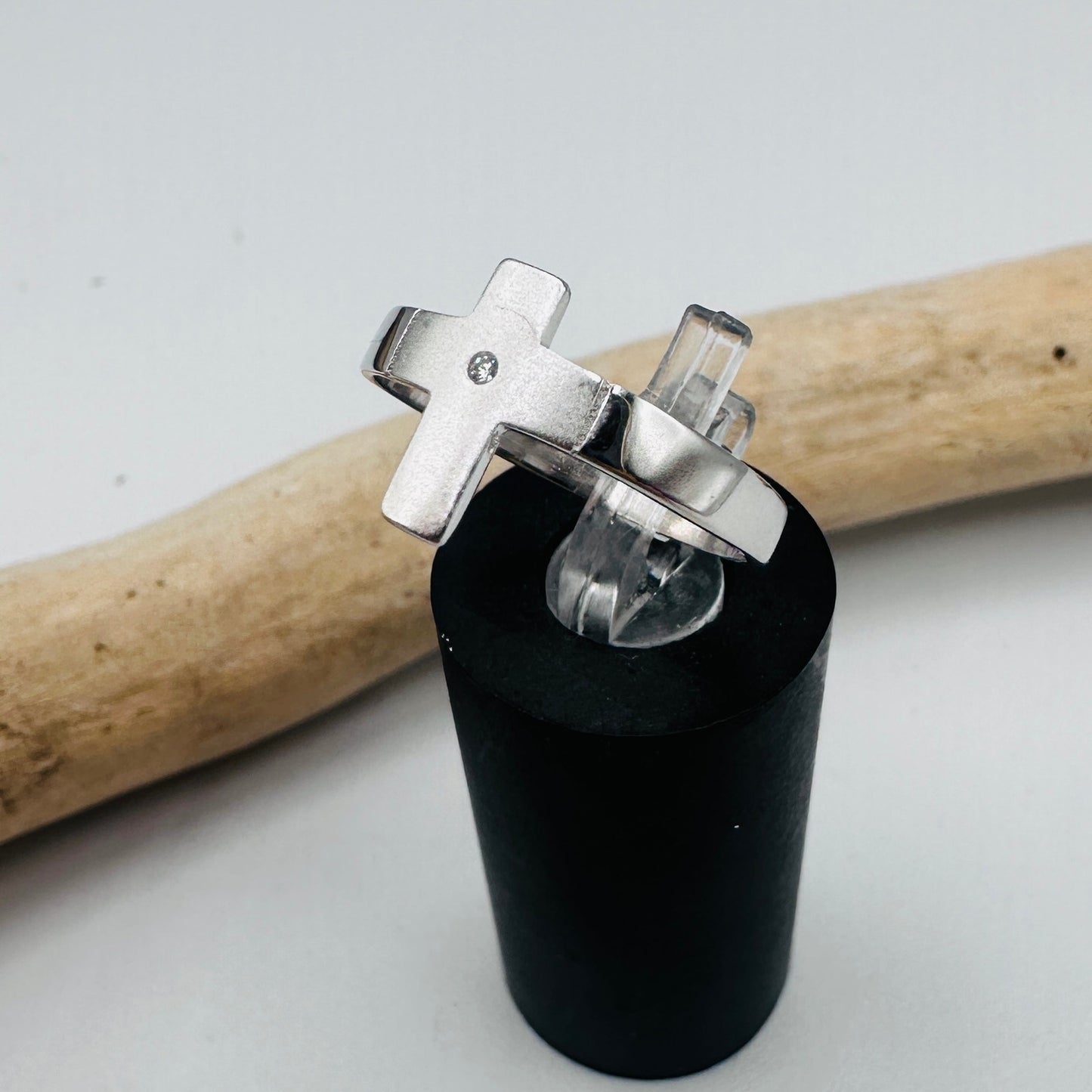 925 Sterling Silver Cross Ring, CZ Cross Ring