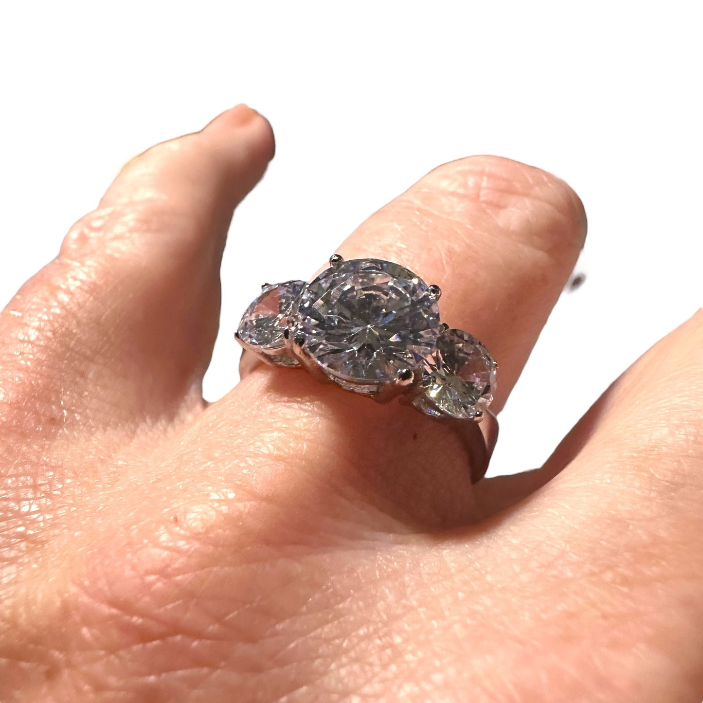 High polished Stainless Steel CZ Ring