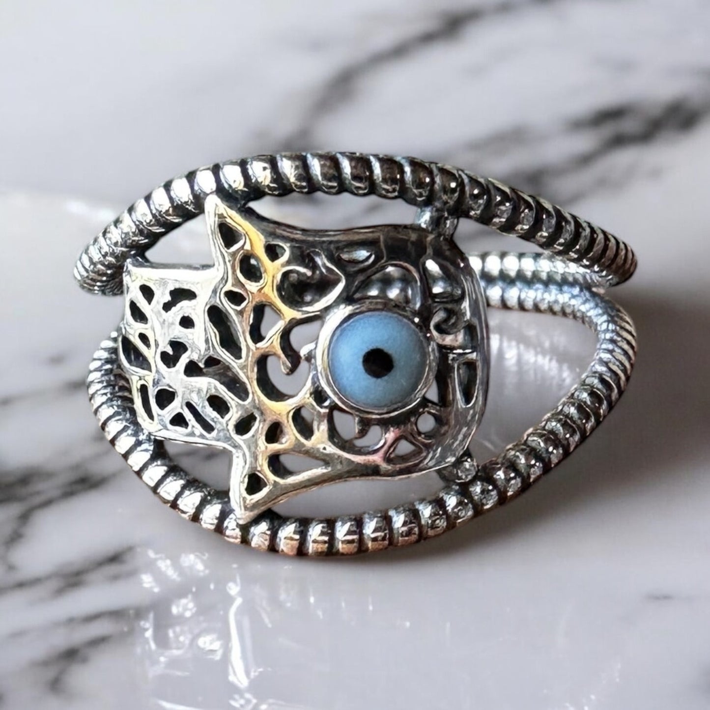 925 Sterling Silver Hamsa Ring