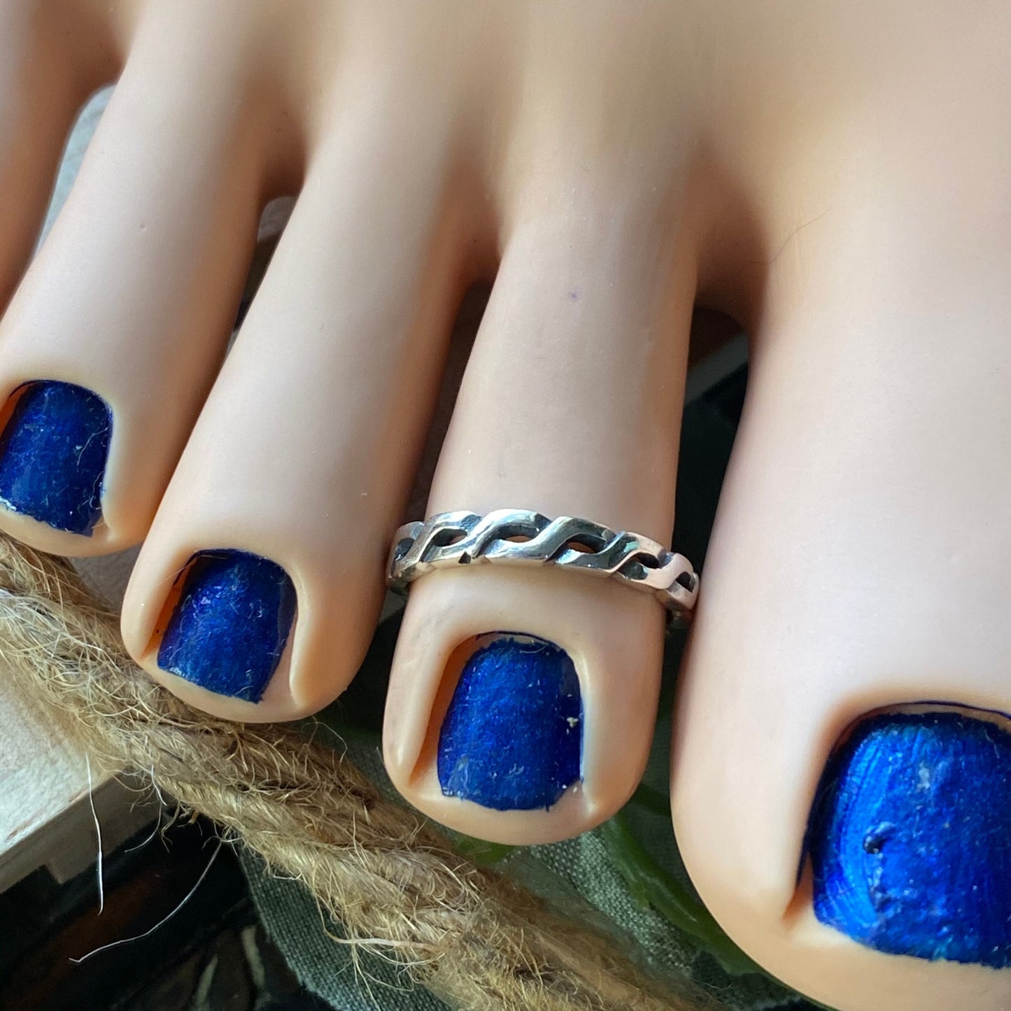Sterling Silver Interwoven Toe Ring