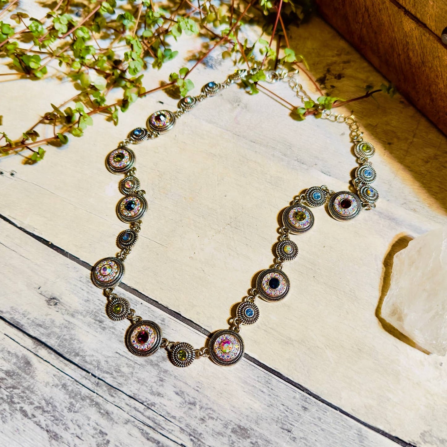Vintage Lia Sophia Crystal Seltzer Necklace