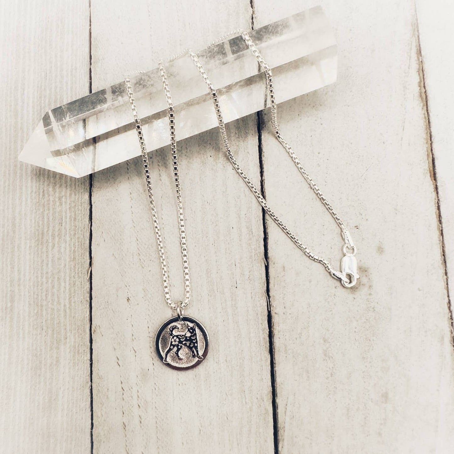Chinese Zodiac Dog Pendant Necklace Sterling Silver
