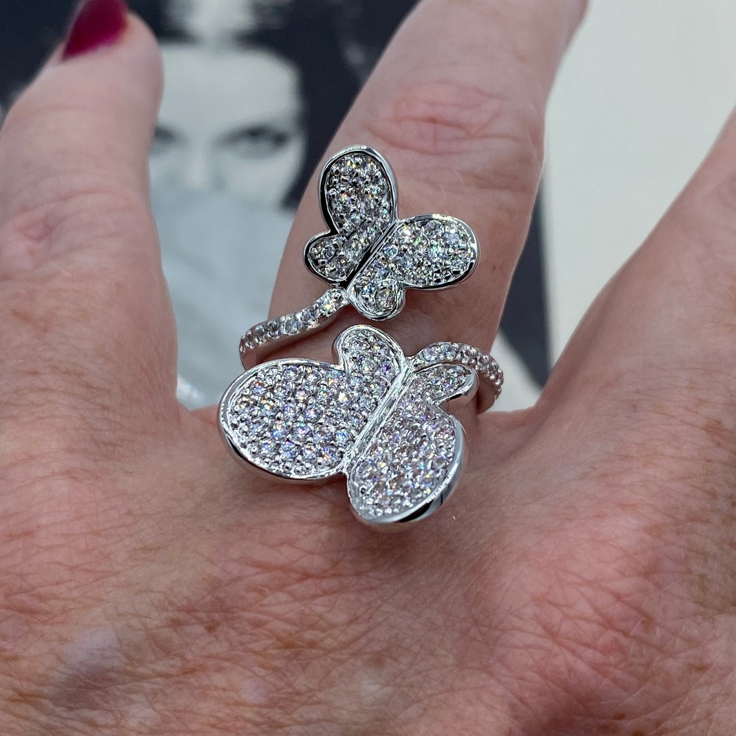 Butterly CZ Statement Ring