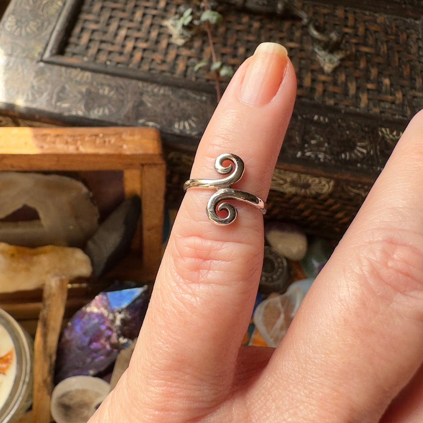 Sterling Silver Double Twirl Toe Ring