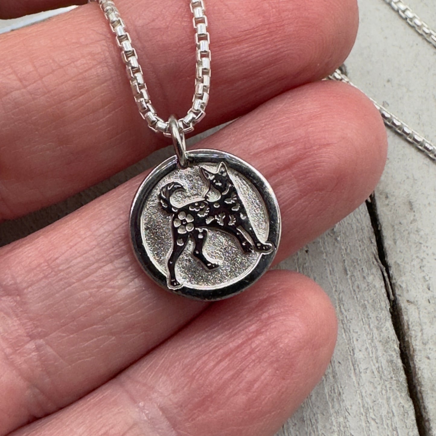 Chinese Zodiac Dog Pendant Necklace Sterling Silver