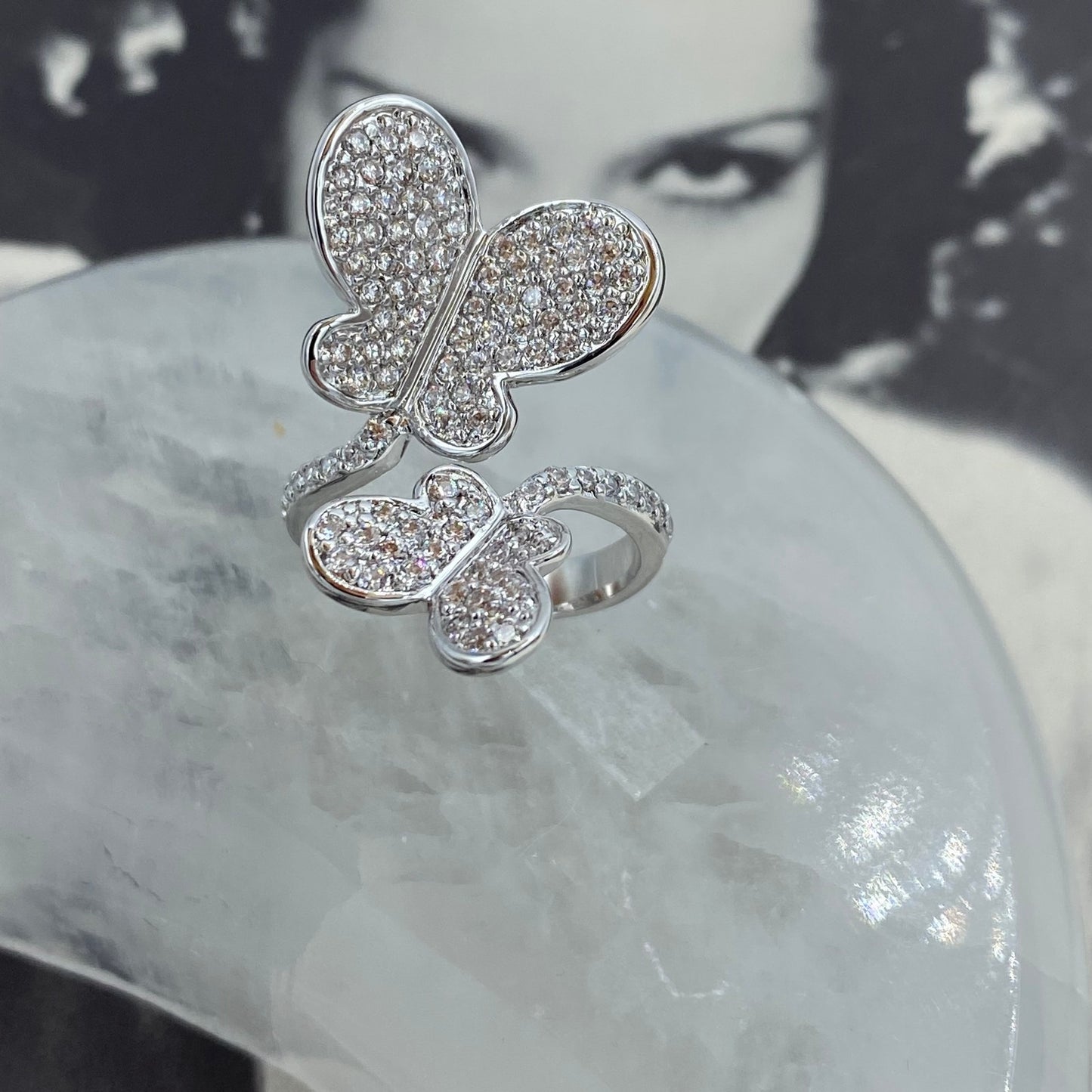 Butterly CZ Statement Ring