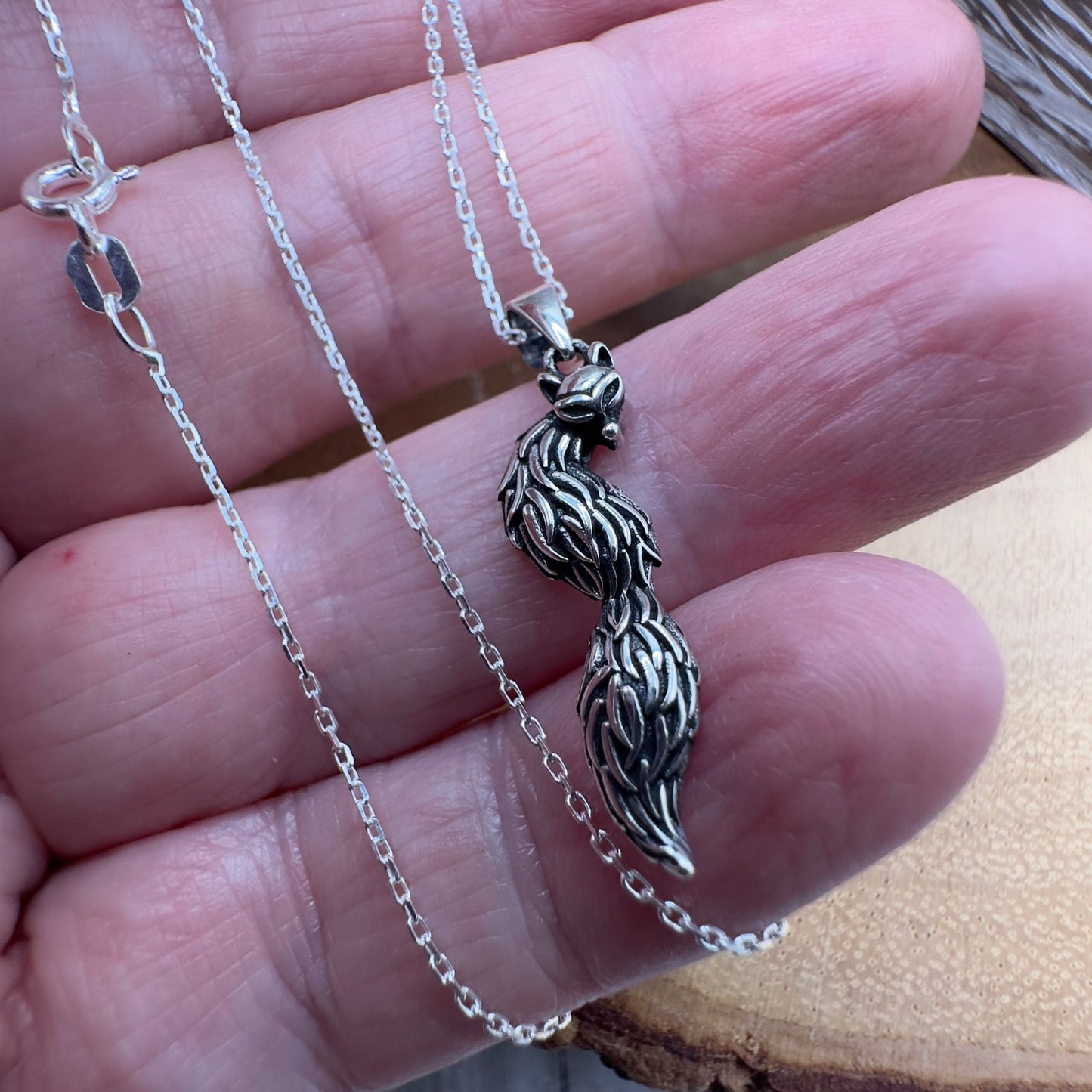 Fox Sterling Silver Necklace