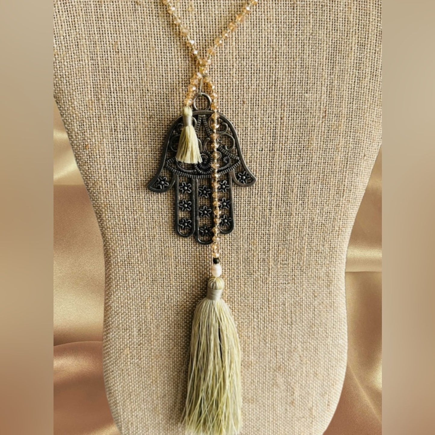 Zacasha Hamsa Bohemian Style Tassel Necklace