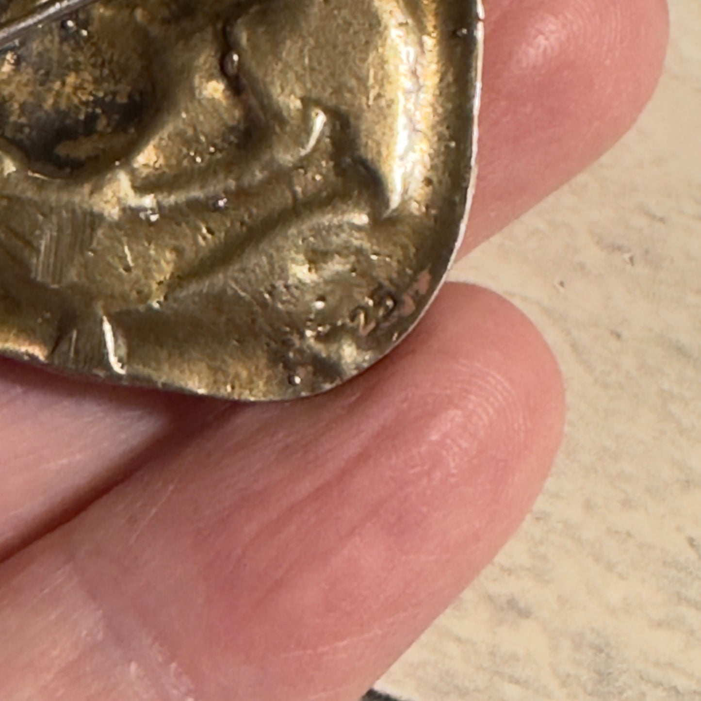 Vintage Sterling Silver Greek Roman Pin Pendant