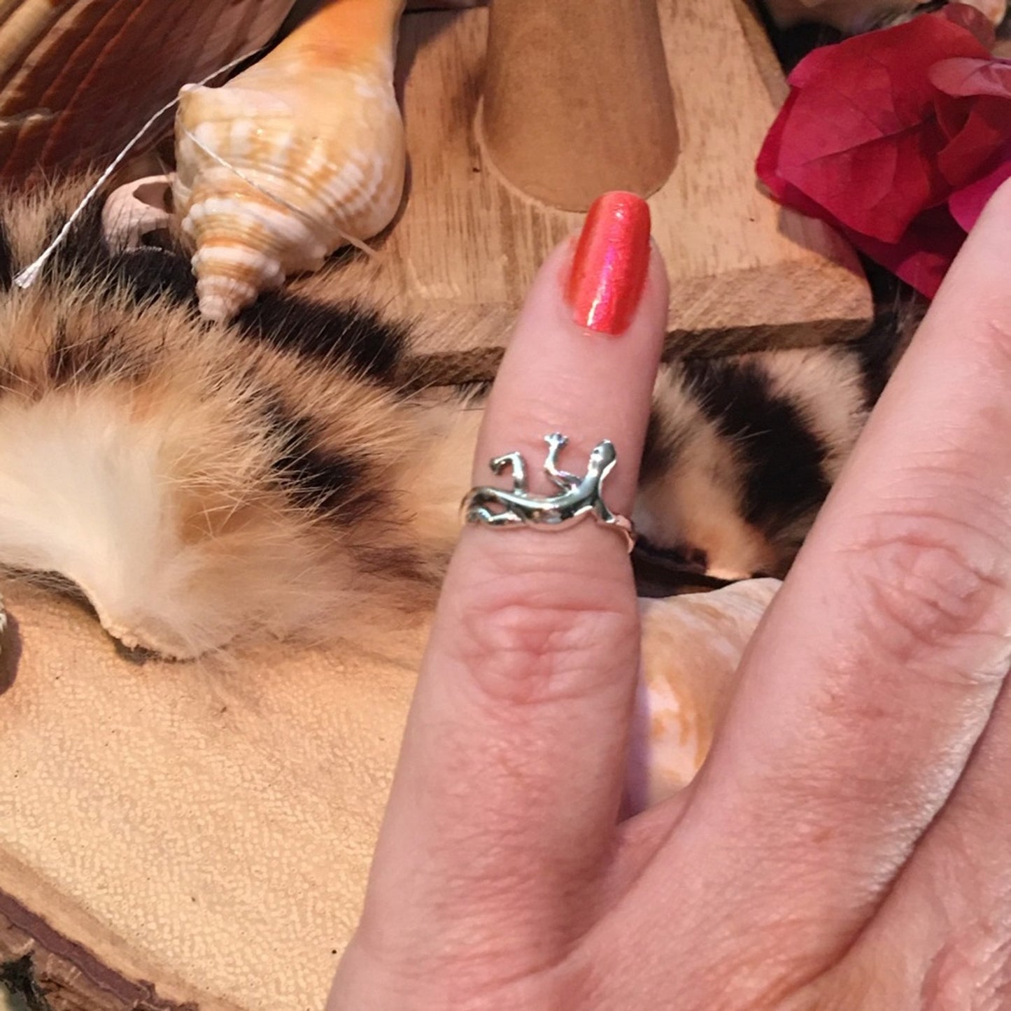 Lizard Sterling Silver Toe Ring Midi Ring