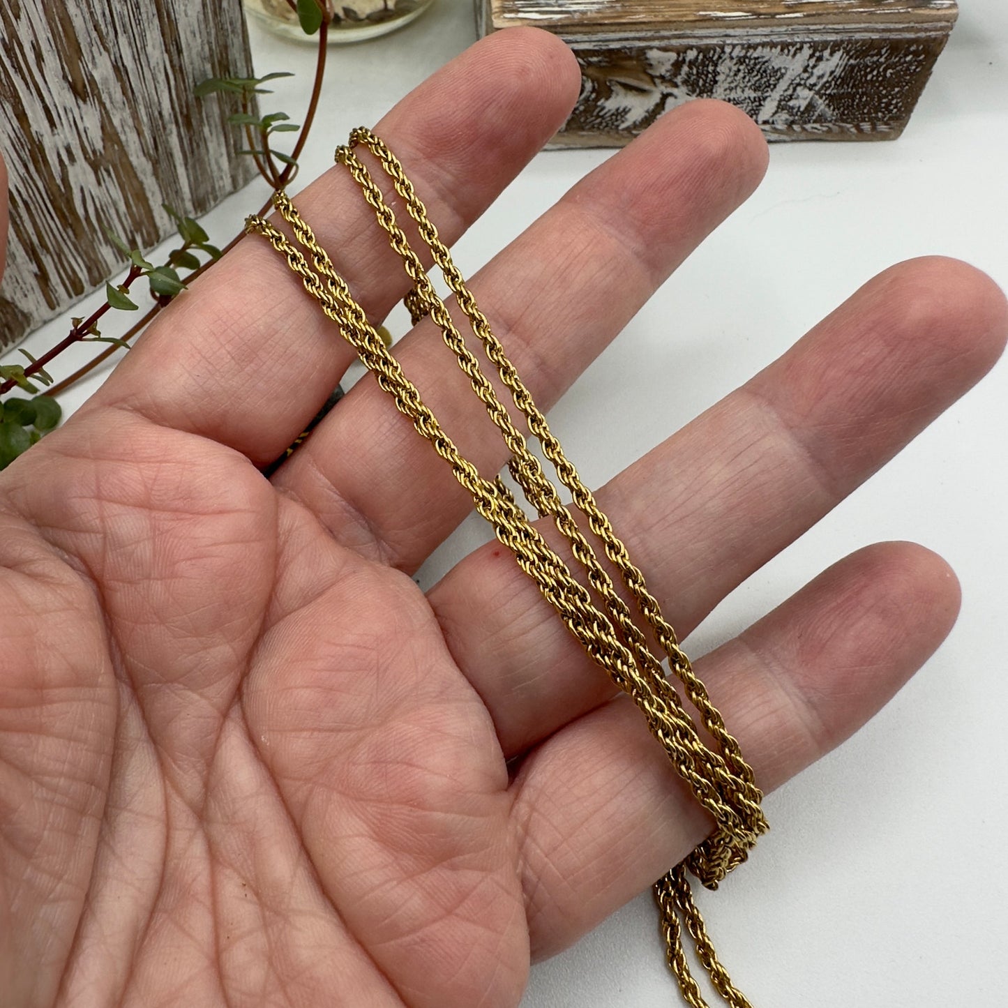 Vintage Cookie Lee Gold Thin Rope Chain Necklace