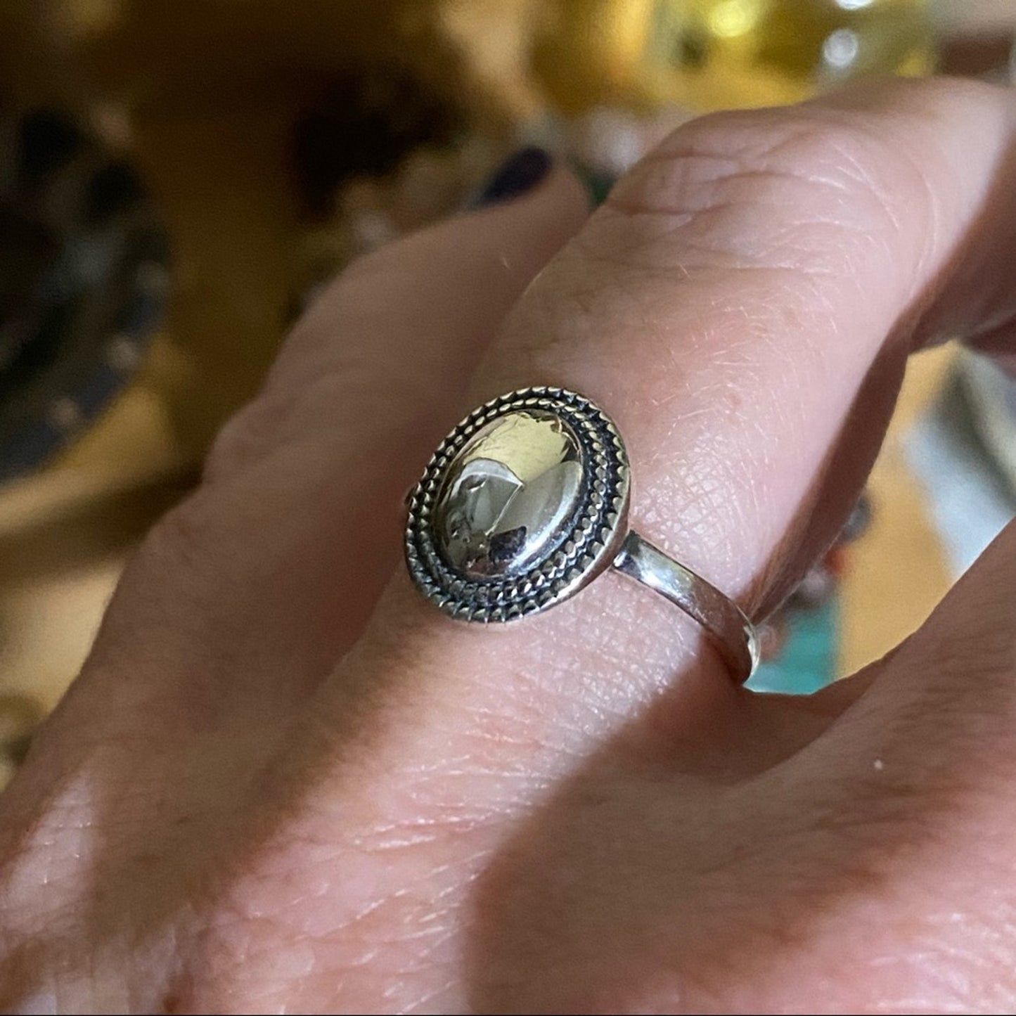 Sterling Silver Oval Vintage High Polished Dome Ring Trending Ajustable