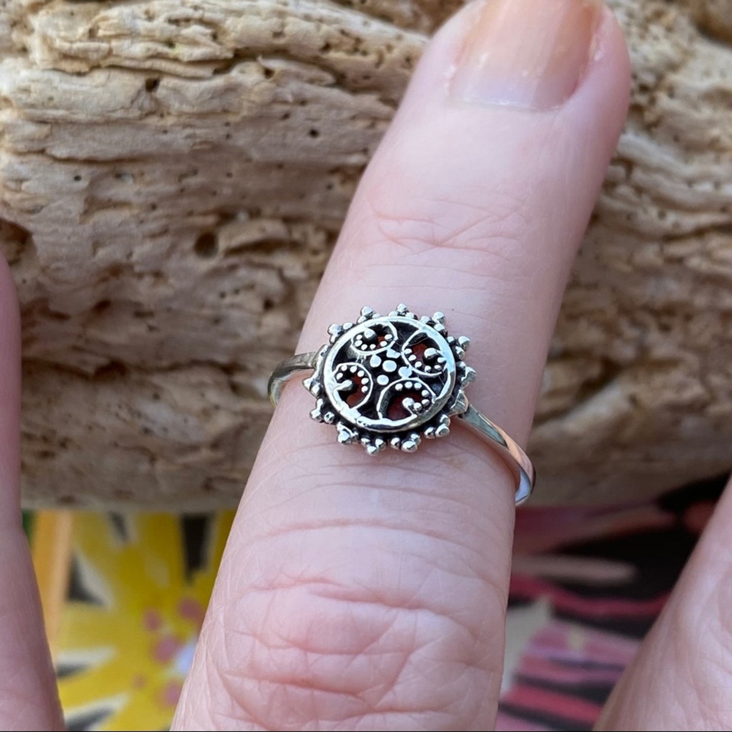 Sunburst Sterling Silver Toe Ring