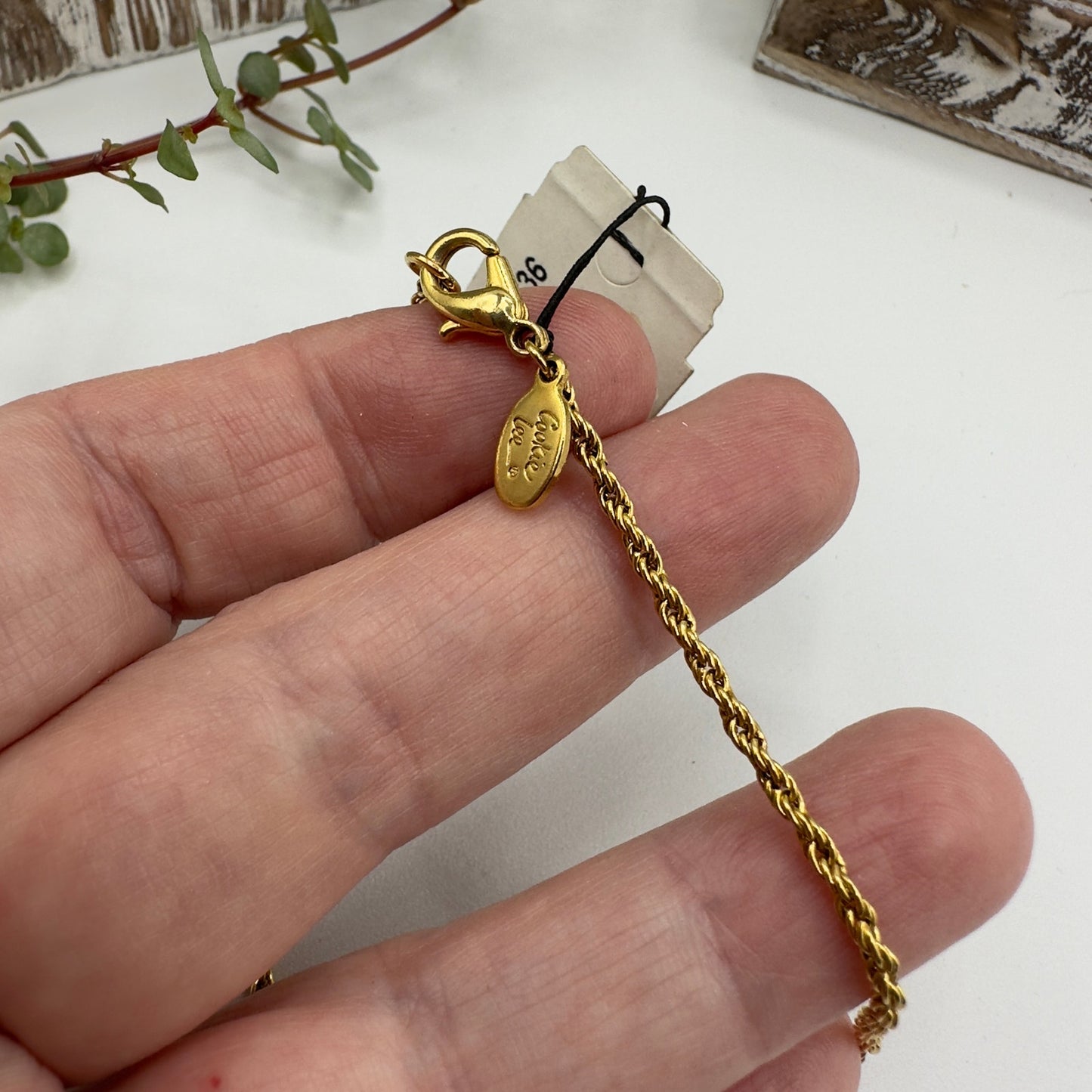 Vintage Cookie Lee Gold Thin Rope Chain Necklace